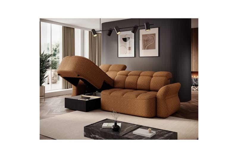 Sektionssoffa Eltap Beneth 301x115x185 cm - Breona 45, Gul, Vänster - Möbler - Soffa - Bäddsoffa - Bäddsoffa divan