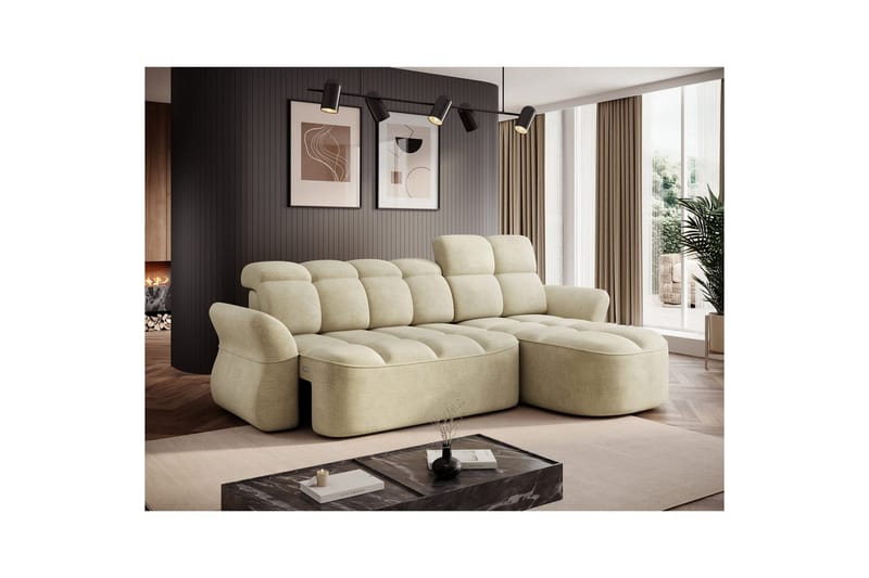 Sektionssoffa Eltap Beneth 301x115x185 cm - Monolith 04, Beige, Höger - Möbler - Soffa - Bäddsoffa - Bäddsoffa divan