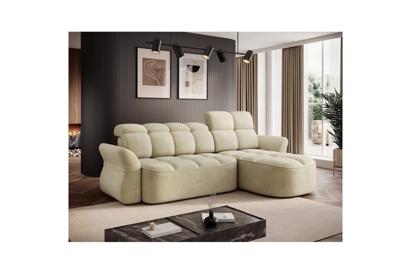 Sektionssoffa Eltap Beneth 301x115x185 cm - Monolith 04, Beige, Höger - Möbler - Soffa - Bäddsoffa - Bäddsoffa divan