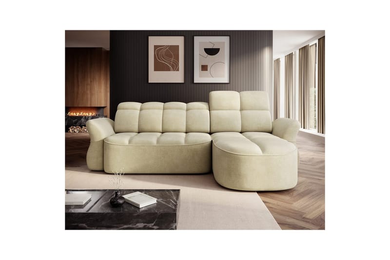 Sektionssoffa Eltap Beneth 301x115x185 cm - Monolith 04, Beige, Höger - Möbler - Soffa - Bäddsoffa - Bäddsoffa divan