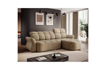 Sektionssoffa Eltap Beneth 301x115x185 cm - Nube 20, Beige, Höger - Möbler - Soffa - Bäddsoffa - Bäddsoffa divan