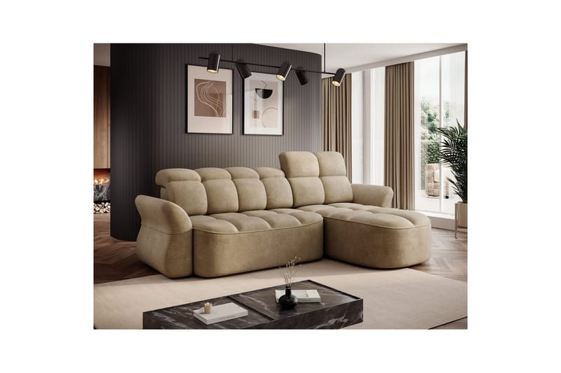 Sektionssoffa Eltap Beneth 301x115x185 cm - Nube 20, Beige, Höger - Möbler - Soffa - Bäddsoffa - Bäddsoffa divan