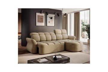 Sektionssoffa Eltap Beneth 301x115x185 cm - Nube 20, Beige, Höger - Möbler - Soffa - Bäddsoffa - Bäddsoffa divan
