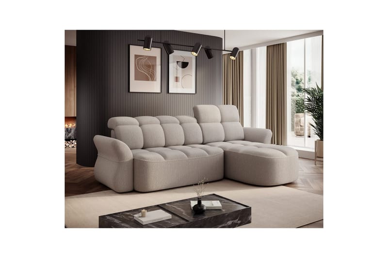 Sektionssoffa Eltap Beneth 301x115x185 cm - Royal 18, Beige, Höger - Möbler - Soffa - Bäddsoffa - Bäddsoffa divan