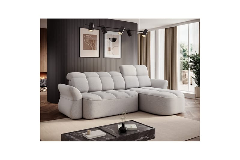 Sektionssoffa Eltap Beneth 301x115x185 cm - Space 03, Ljusgrå, Höger - Möbler - Soffa - Bäddsoffa - Bäddsoffa divan