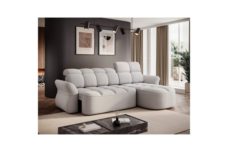 Sektionssoffa Eltap Beneth 301x115x185 cm - Space 03, Ljusgrå, Höger - Möbler - Soffa - Bäddsoffa - Bäddsoffa divan