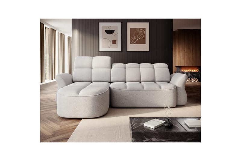 Sektionssoffa Eltap Beneth 301x115x185 cm - Space 03, Ljusgrå, Vänster - Möbler - Soffa - Bäddsoffa - Bäddsoffa divan