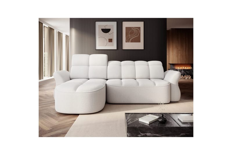 Sektionssoffa Eltap Beneth 301x115x185 cm - Paolli 01 Vit, Vänster - Möbler - Soffa - Bäddsoffa - Bäddsoffa divan