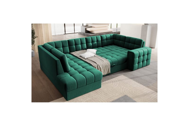 Sektionssoffa Eltap Blewett 299x198x82 cm - Lukso 35, Grön, Vänster - Möbler - Soffa - Bäddsoffa - Hörnbäddsoffa