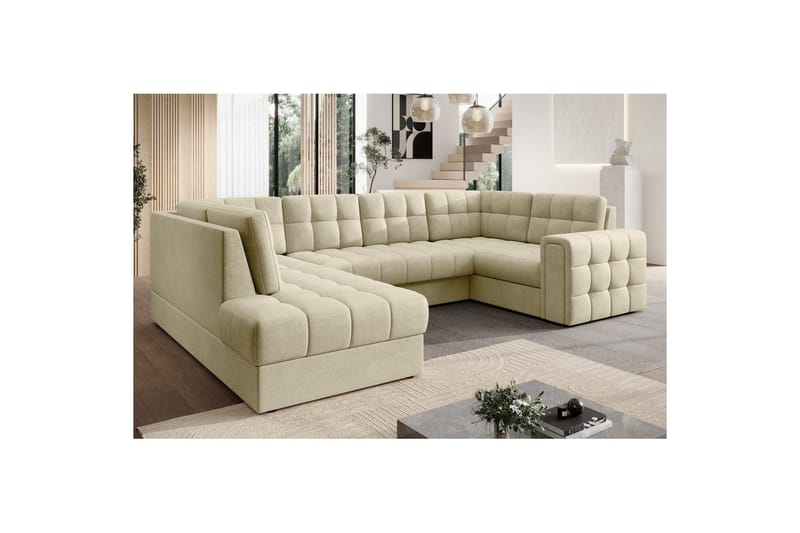 Sektionssoffa Eltap Blewett 299x198x82 cm - Monolith 04, Beige, Vänster - Möbler - Soffa - Bäddsoffa - Hörnbäddsoffa