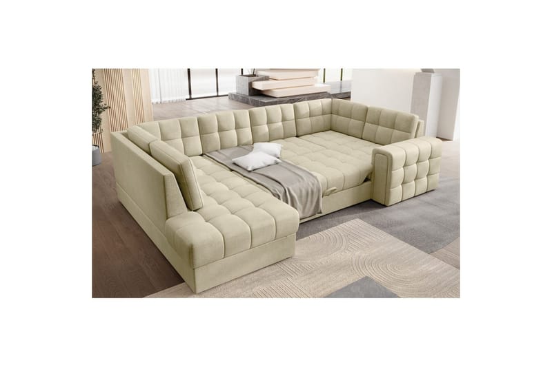 Sektionssoffa Eltap Blewett 299x198x82 cm - Monolith 04, Beige, Vänster - Möbler - Soffa - Bäddsoffa - Hörnbäddsoffa
