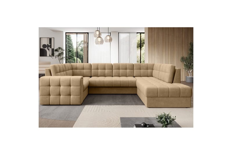 Sektionssoffa Eltap Blewett 299x198x82 cm - Monolith 09, Mörkbeige, Höger - Möbler - Soffa - Bäddsoffa - Hörnbäddsoffa