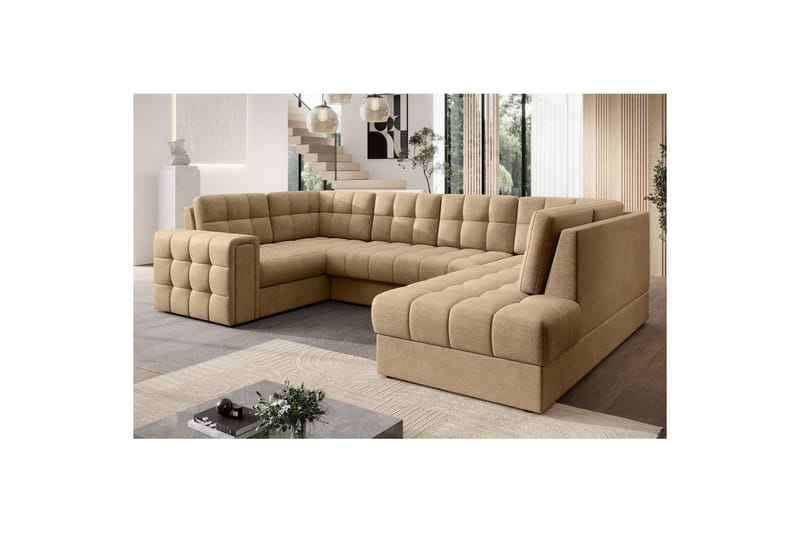 Sektionssoffa Eltap Blewett 299x198x82 cm - Monolith 09, Mörkbeige, Höger - Möbler - Soffa - Bäddsoffa - Hörnbäddsoffa