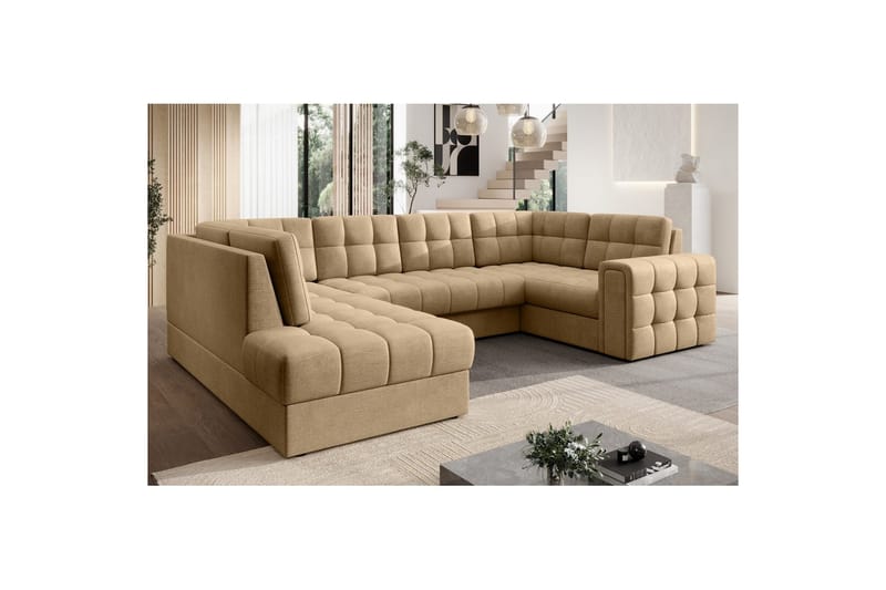Sektionssoffa Eltap Blewett 299x198x82 cm - Monolith 09, Mörkbeige, Vänster - Möbler - Soffa - Bäddsoffa - Hörnbäddsoffa