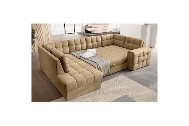 Sektionssoffa Eltap Blewett 299x198x82 cm - Monolith 09, Mörkbeige, Vänster - Möbler - Soffa - Bäddsoffa - Hörnbäddsoffa