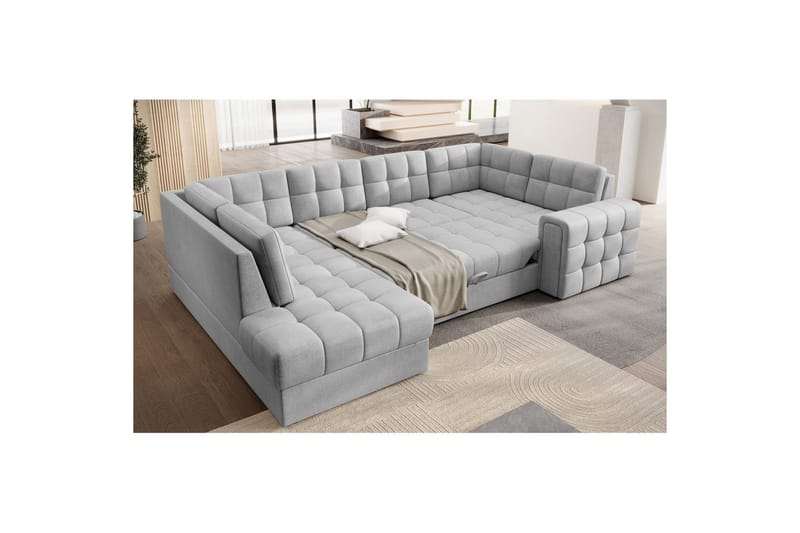 Sektionssoffa Eltap Blewett 299x198x82 cm - Monolith 84, Ljusgrå, Vänster - Möbler - Soffa - Bäddsoffa - Hörnbäddsoffa