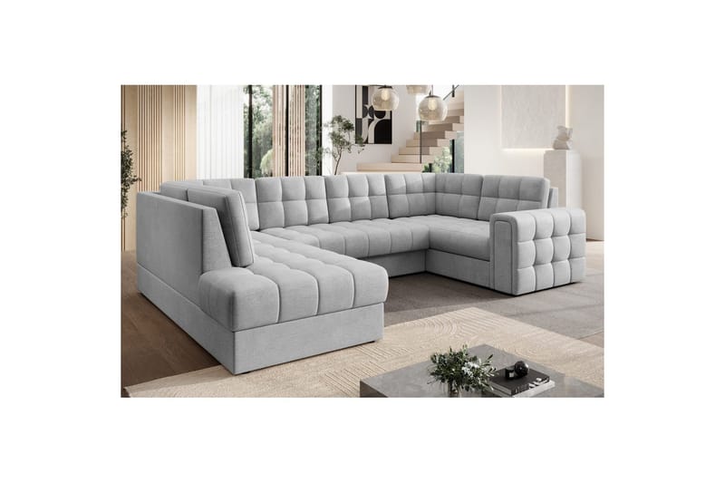 Sektionssoffa Eltap Blewett 299x198x82 cm - Monolith 84, Ljusgrå, Vänster - Möbler - Soffa - Bäddsoffa - Hörnbäddsoffa