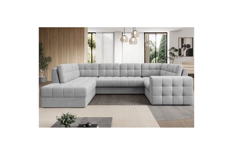 Sektionssoffa Eltap Blewett 299x198x82 cm - Monolith 84, Ljusgrå, Vänster - Möbler - Soffa - Bäddsoffa - Hörnbäddsoffa