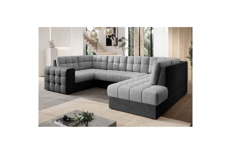 Sektionssoffa Eltap Blewett 299x198x82 cm - Monolith 84, Monolith 97, Ljusgrå, Mörkgrå, Höger - Möbler - Soffa - Bäddsoffa - Hörnbäddsoffa