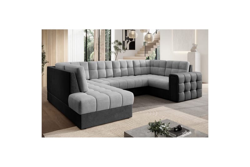Sektionssoffa Eltap Blewett 299x198x82 cm - Monolith 84, Monolith 97, Ljusgrå, Mörkgrå, Vänster - Möbler - Soffa - Bäddsoffa - Hörnbäddsoffa