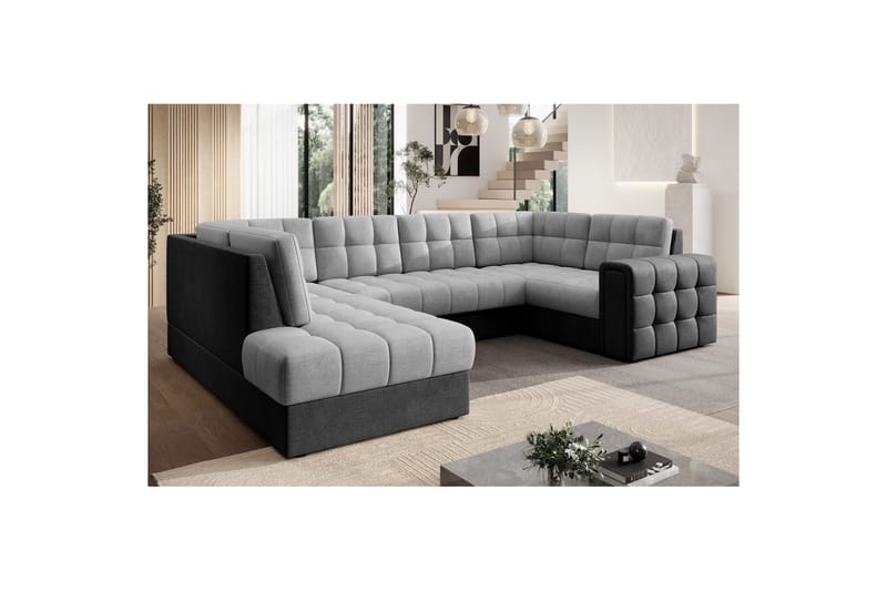 Sektionssoffa Eltap Blewett 299x198x82 cm - Monolith 84, Monolith 97, Ljusgrå, Mörkgrå, Vänster - Möbler - Soffa - Bäddsoffa - Hörnbäddsoffa