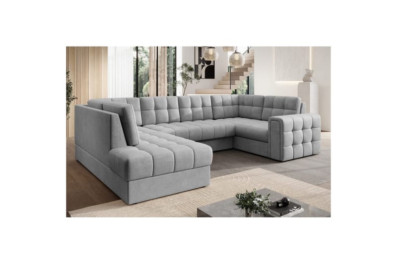 Sektionssoffa Eltap Blewett 299x198x82 cm - Monolith 85, Grå, Vänster - Möbler - Soffa - Bäddsoffa - Hörnbäddsoffa