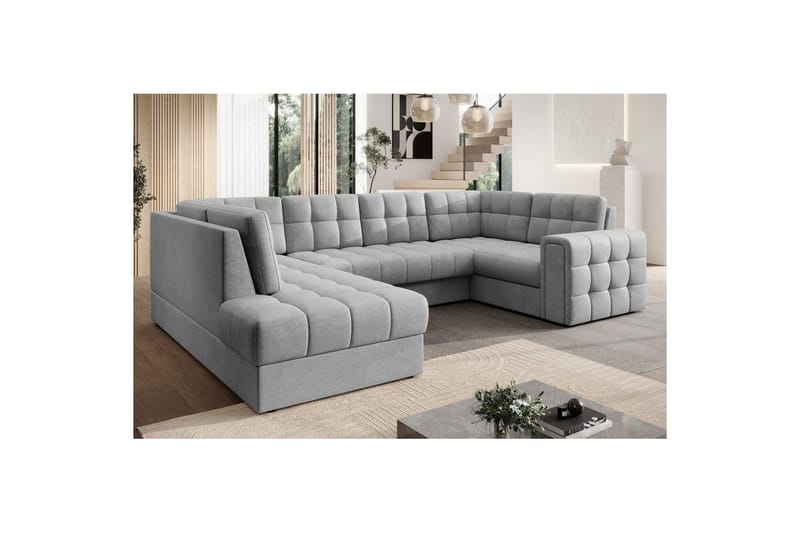 Sektionssoffa Eltap Blewett 299x198x82 cm - Monolith 85, Grå, Vänster - Möbler - Soffa - Bäddsoffa - Hörnbäddsoffa