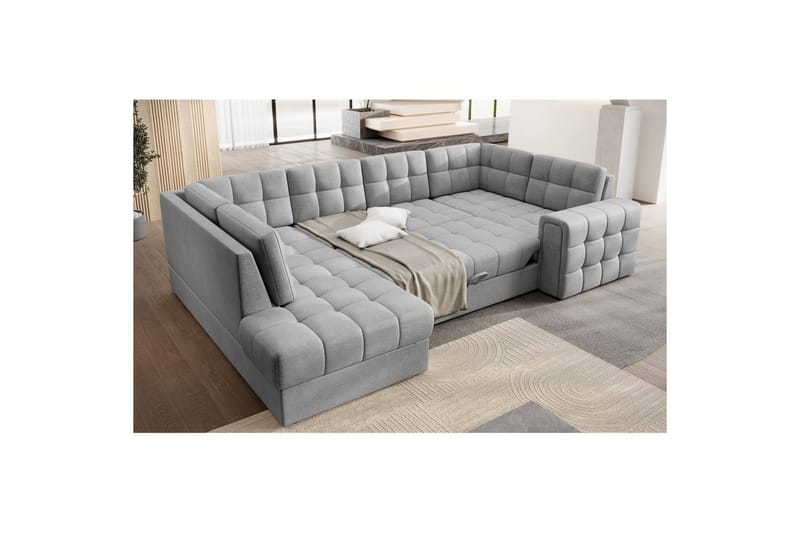 Sektionssoffa Eltap Blewett 299x198x82 cm - Monolith 85, Grå, Vänster - Möbler - Soffa - Bäddsoffa - Hörnbäddsoffa