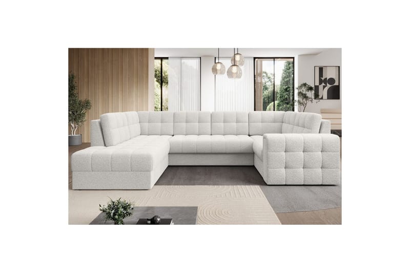Sektionssoffa Eltap Blewett 299x198x82 cm - Royal 01, Vit, Vänster - Möbler - Soffa - Bäddsoffa - Hörnbäddsoffa