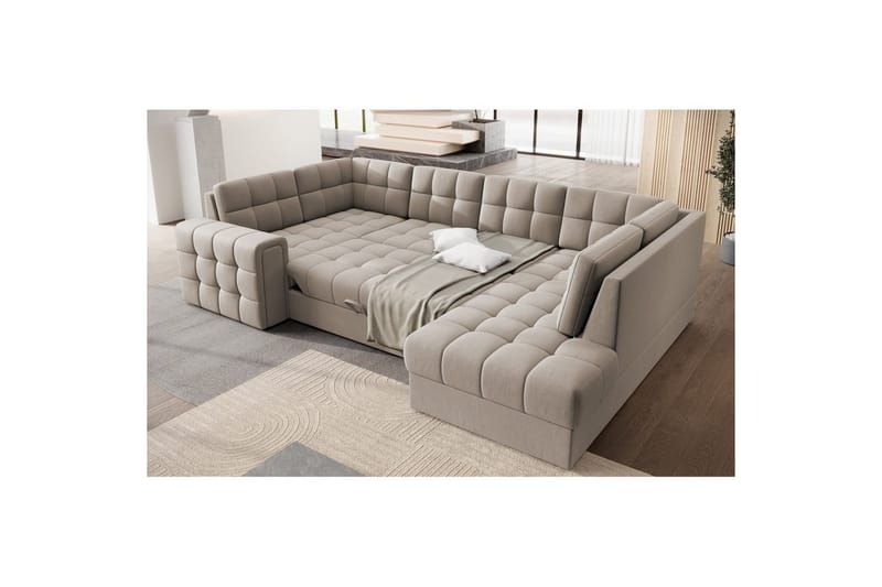 Sektionssoffa Eltap Blewett 299x198x82 cm - Sola 18, Beige, Höger - Möbler - Soffa - Bäddsoffa - Hörnbäddsoffa
