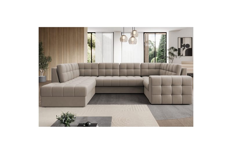 Sektionssoffa Eltap Blewett 299x198x82 cm - Sola 18, Beige, Vänster - Möbler - Soffa - Bäddsoffa - Hörnbäddsoffa