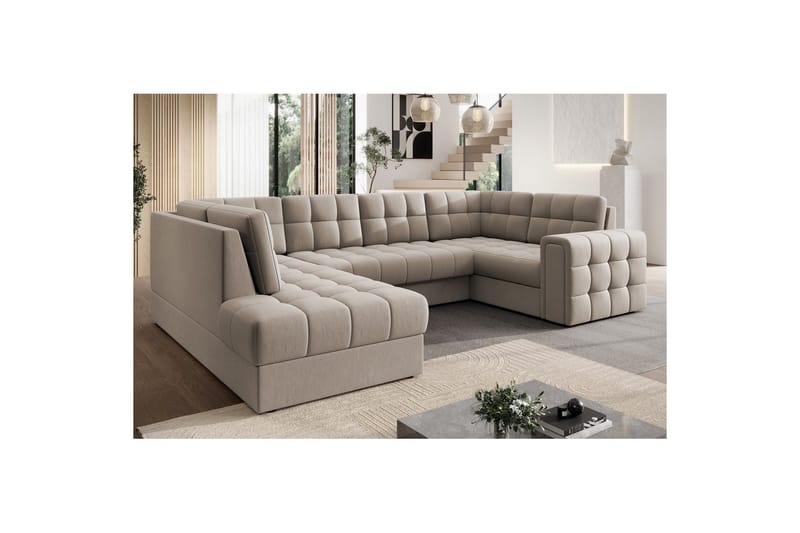 Sektionssoffa Eltap Blewett 299x198x82 cm - Sola 18, Beige, Vänster - Möbler - Soffa - Bäddsoffa - Hörnbäddsoffa