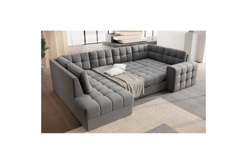 Sektionssoffa Eltap Blewett 299x198x82 cm - Sola 4, Grå, Vänster - Möbler - Soffa - Bäddsoffa - Hörnbäddsoffa