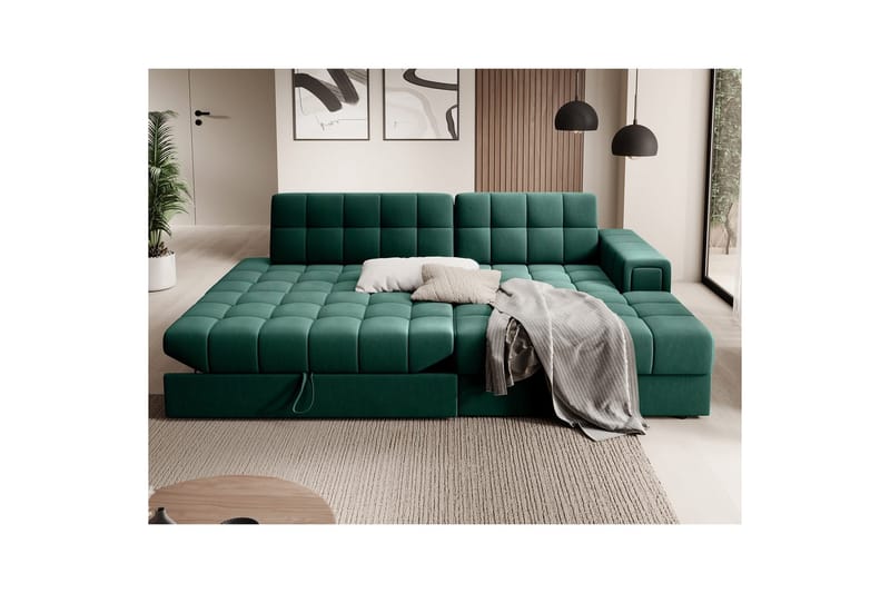 Sektionssoffa Eltap Blezalt 240x150x82 cm - Lukso 35, Grön, Höger - Möbler - Soffa - Bäddsoffa - Bäddsoffa divan