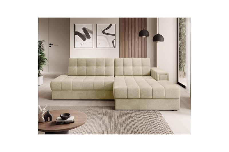 Sektionssoffa Eltap Blezalt 240x150x82 cm - Monolith 04, Beige, Höger - Möbler - Soffa - Bäddsoffa - Bäddsoffa divan