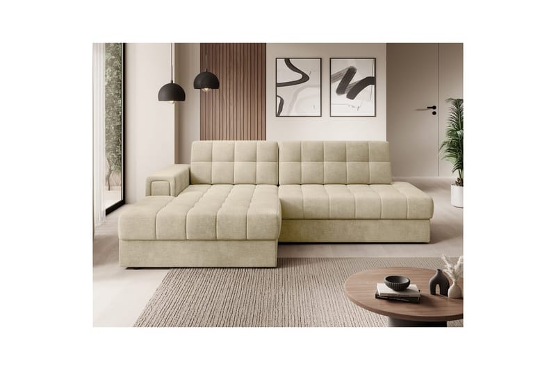 Sektionssoffa Eltap Blezalt 240x150x82 cm - Monolith 04, Beige, Vänster - Möbler - Soffa - Bäddsoffa - Bäddsoffa divan