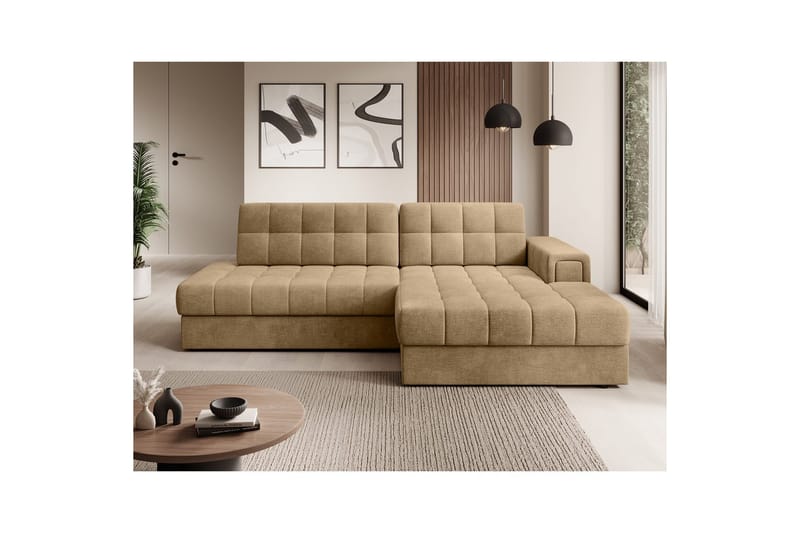 Sektionssoffa Eltap Blezalt 240x150x82 cm - Monolith 09, Mörkbeige, Höger - Möbler - Soffa - Bäddsoffa - Bäddsoffa divan