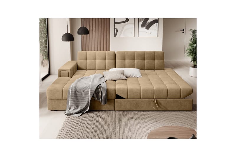 Sektionssoffa Eltap Blezalt 240x150x82 cm - Monolith 09, Mörkbeige, Vänster - Möbler - Soffa - Bäddsoffa - Bäddsoffa divan