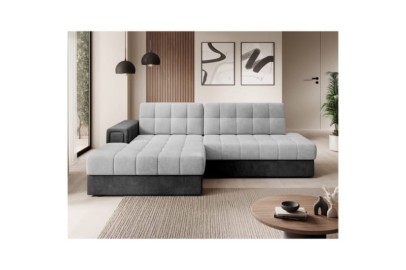 Sektionssoffa Eltap Blezalt 240x150x82 cm - Monolith 84, Monolith 97, Ljusgrå, Mörkgrå, Vänster - Möbler - Soffa - Bäddsoffa - Bäddsoffa divan