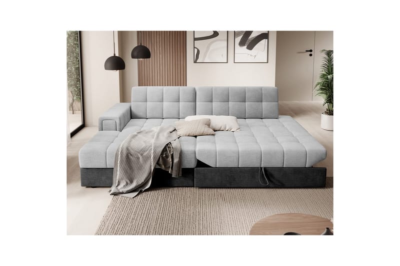 Sektionssoffa Eltap Blezalt 240x150x82 cm - Monolith 84, Monolith 97, Ljusgrå, Mörkgrå, Vänster - Möbler - Soffa - Bäddsoffa - Bäddsoffa divan