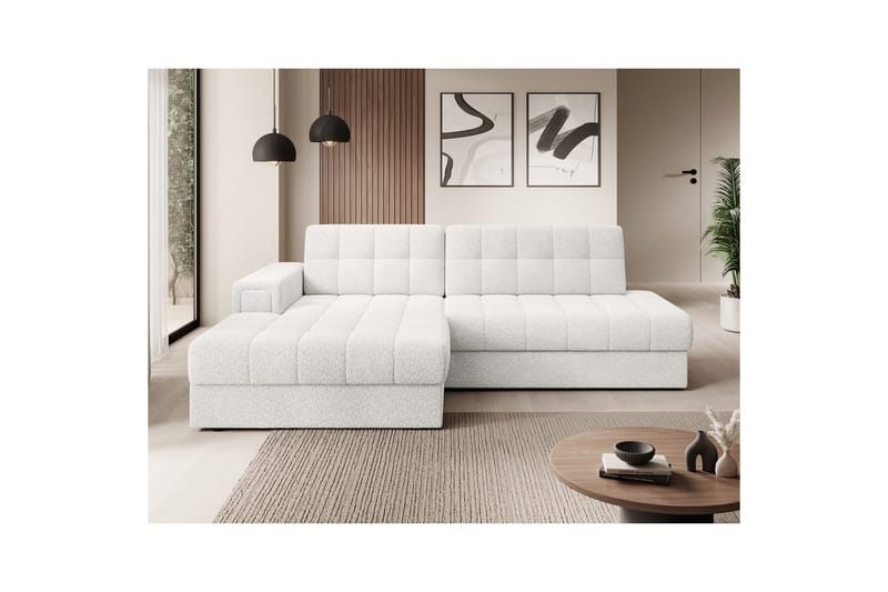 Sektionssoffa Eltap Blezalt 240x150x82 cm - Royal 01, Vit, Vänster - Möbler - Soffa - Bäddsoffa - Bäddsoffa divan