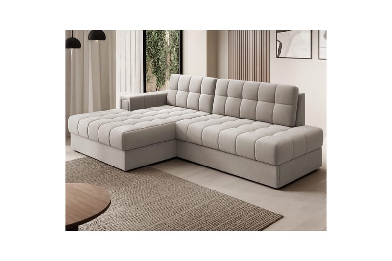 Sektionssoffa Eltap Blezalt 240x150x82 cm - Sola 18, Beige, Vänster - Möbler - Soffa - Bäddsoffa - Bäddsoffa divan