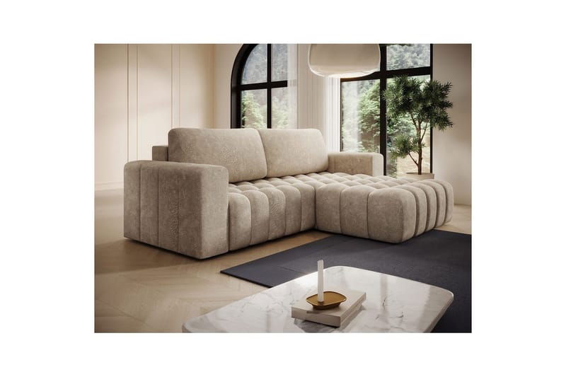 Sektionssoffa Eltap Bonett 250x175x92 cm - Dora 21 Beige, Höger - Möbler - Soffa - Bäddsoffa - Bäddsoffa divan