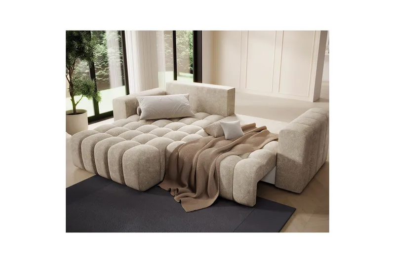 Sektionssoffa Eltap Bonett 250x175x92 cm - Dora 21 Beige, Vänster - Möbler - Soffa - Bäddsoffa - Bäddsoffa divan