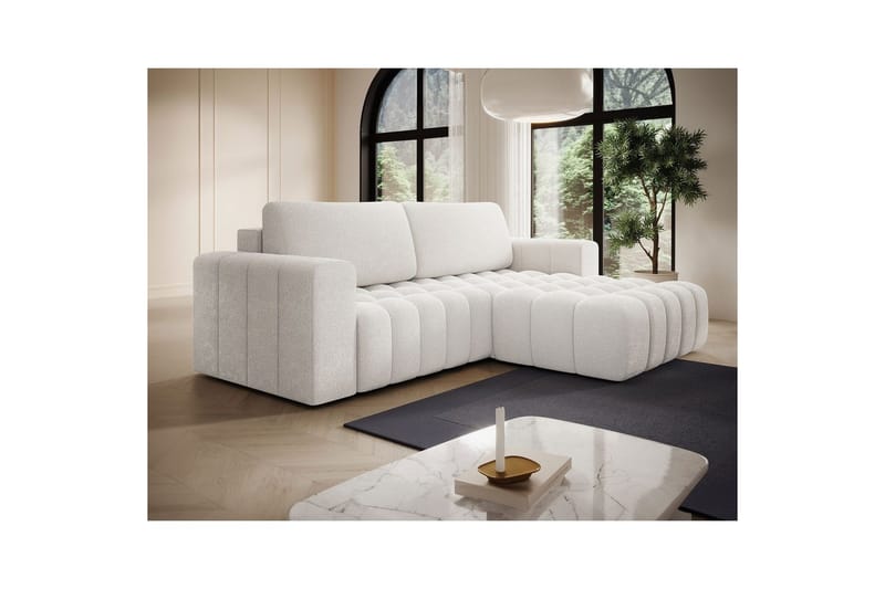 Sektionssoffa Eltap Bonett 250x175x92 cm - Jaffray 01, Vit, Höger - Möbler - Soffa - Bäddsoffa - Bäddsoffa divan