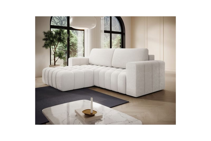 Sektionssoffa Eltap Bonett 250x175x92 cm - Jaffray 01, Vit, Vänster - Möbler - Soffa - Bäddsoffa - Bäddsoffa divan