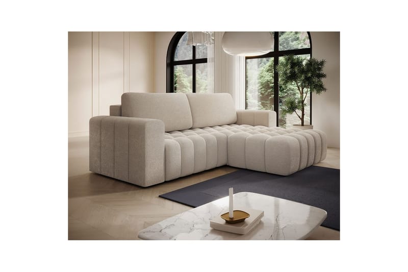 Sektionssoffa Eltap Bonett 250x175x92 cm - Jaffray 18, Beige, Höger - Möbler - Soffa - Bäddsoffa - Bäddsoffa divan