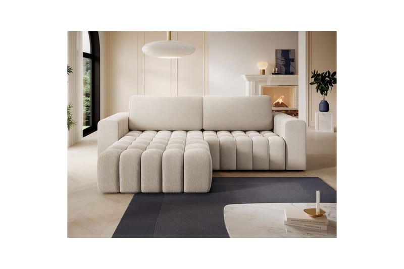 Sektionssoffa Eltap Bonett 250x175x92 cm - Jaffray 18, Beige, Vänster - Möbler - Soffa - Bäddsoffa - Bäddsoffa divan