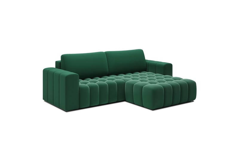 Sektionssoffa Eltap Bonett 250x175x92 cm - Kronos 19, Mörkgrön, Höger - Möbler - Soffa - Bäddsoffa - Bäddsoffa divan