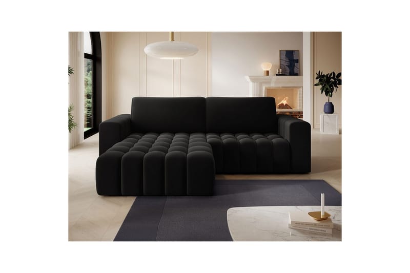 Sektionssoffa Eltap Bonett 250x175x92 cm - Matt Velvet 99, Blå, Vänster - Möbler - Soffa - Bäddsoffa - Bäddsoffa divan